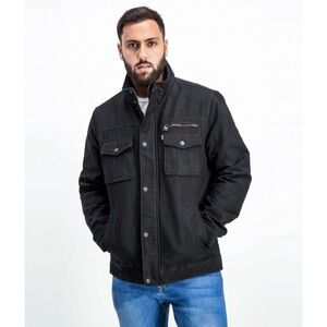 Levi’s Men’s Stand Collar Military Field Jacket Black Classic